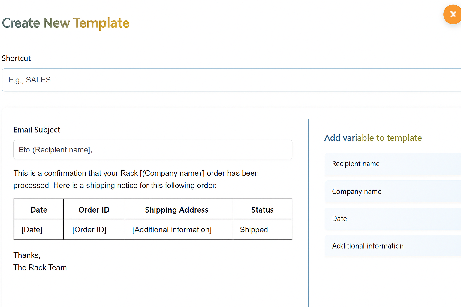 Screenshot of SuperComp.AI template creation interface